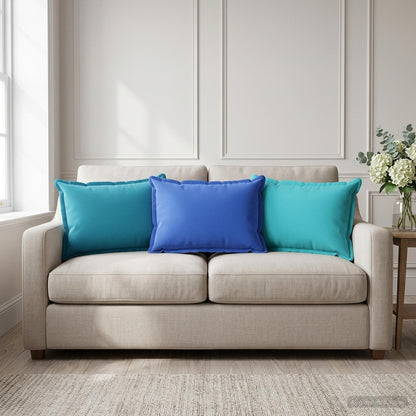 Cushion with Pillow HOUTEN 6 pcs Turquoise Polyester