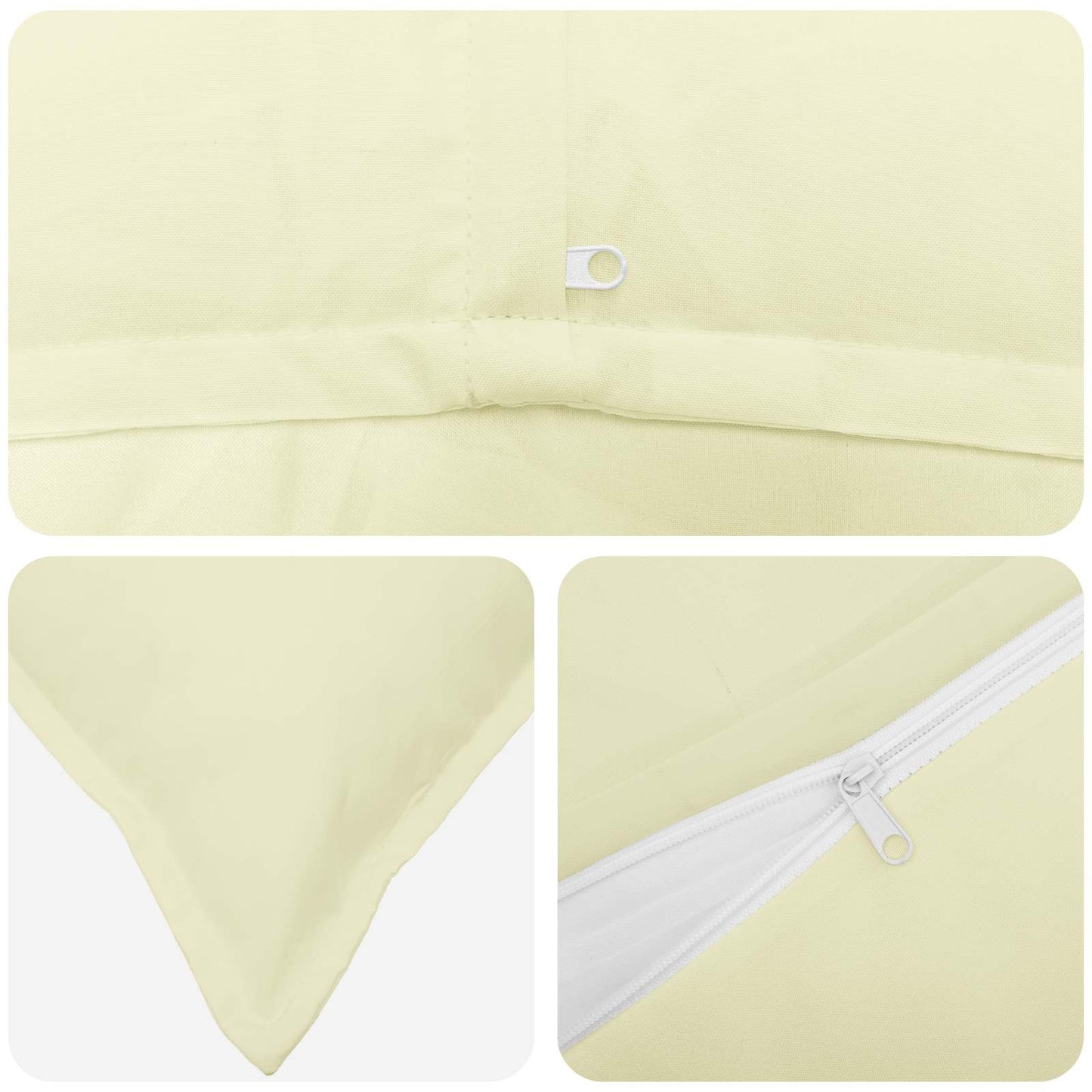 Cushion Cover 2 pcs HOUTEN Cream 30 x 50 cm Polyester