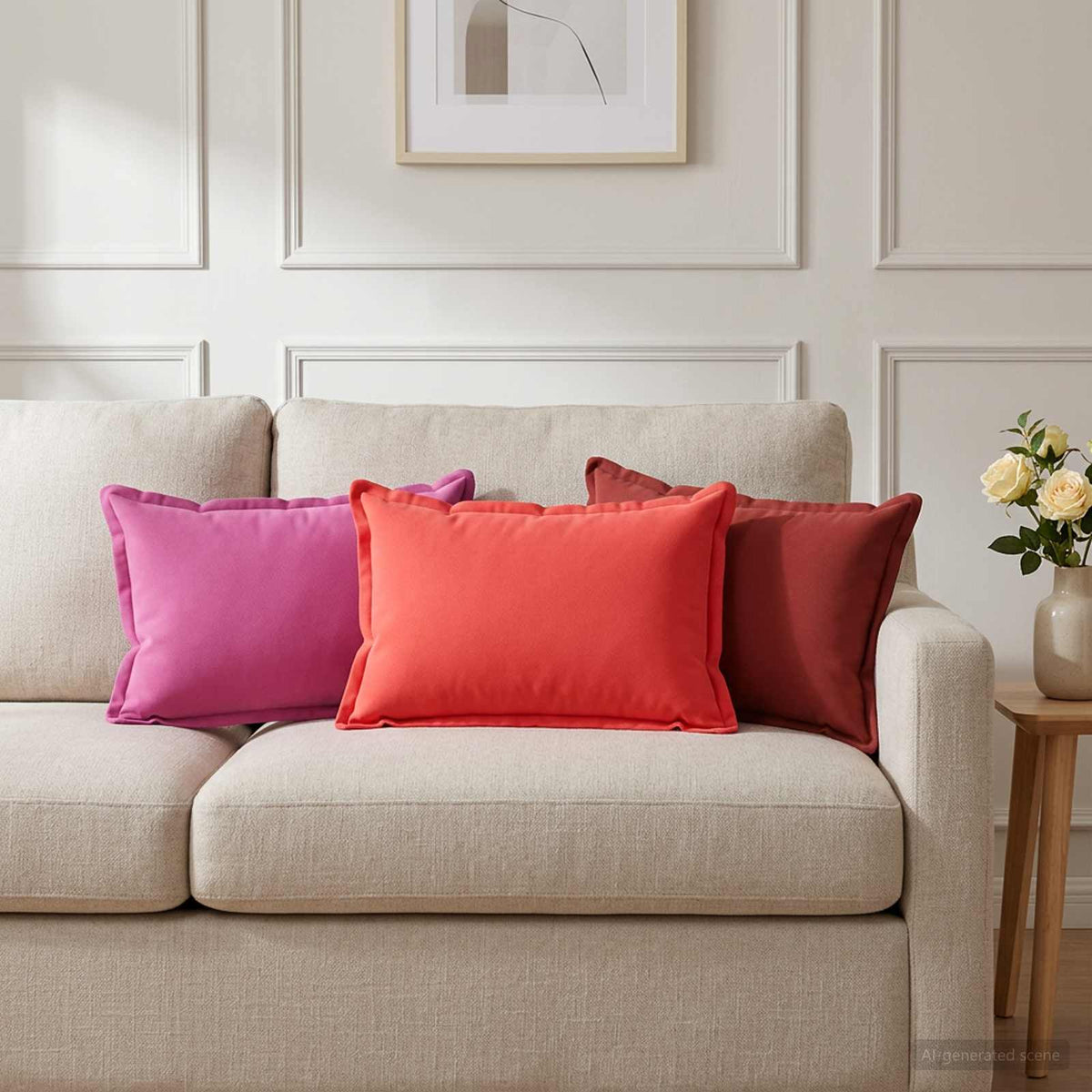Throw Pillow 6 pcs HOUTEN Pink 40 x 60 cm Polyester