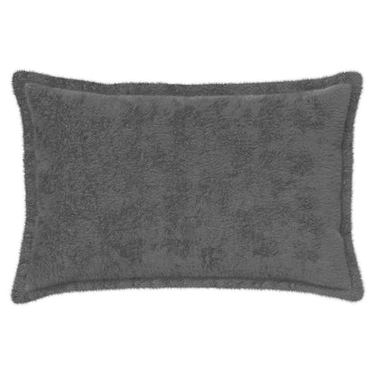 Cushion Cover 2 pcs HOUTEN Dark Grey 30 x 50 cm Faux Rabbit Fur