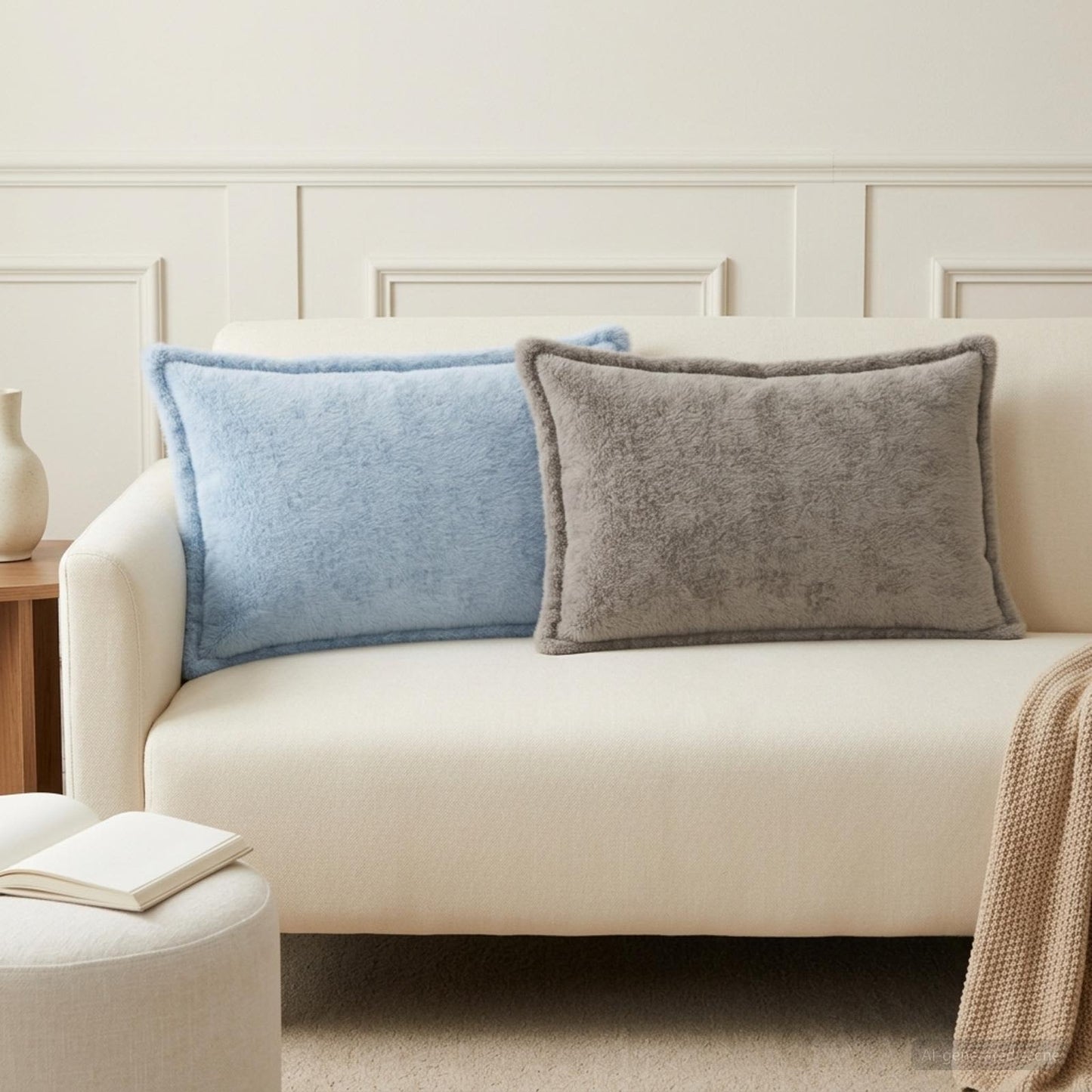 Cushion Cover 6 pcs HOUTEN Light Grey 40 x 60 cm