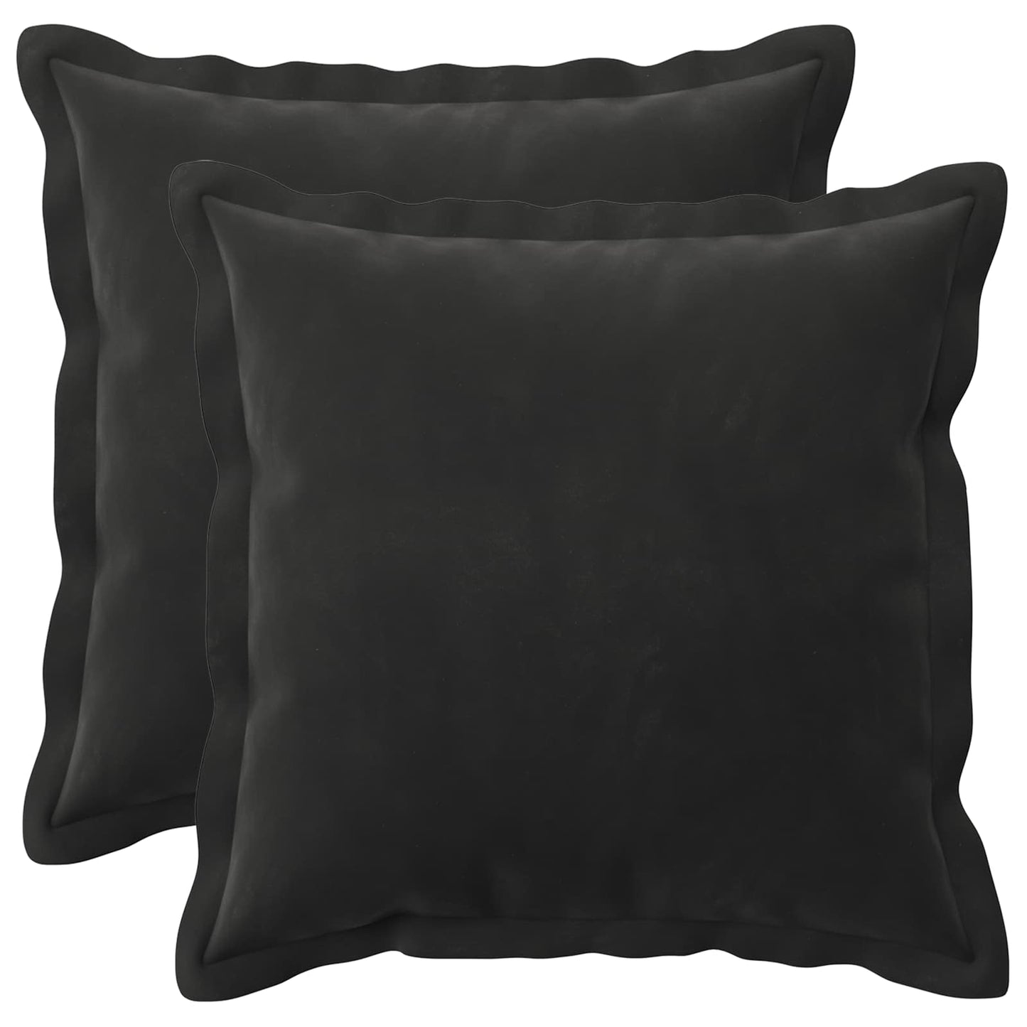 Cushion Cover 2 pcs HOUTEN Black 35 x 35 cm Velvet