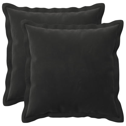 Cushion Cover 2 pcs HOUTEN Black 35 x 35 cm Velvet