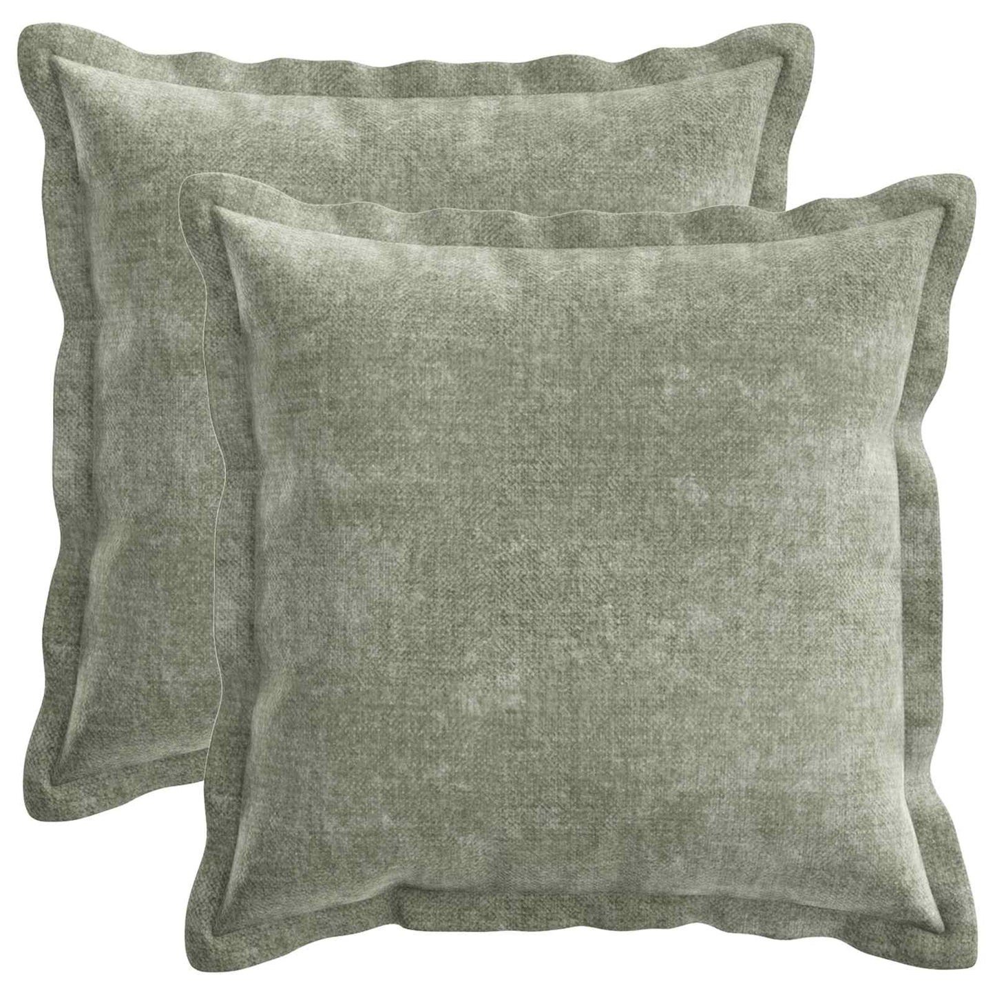 Cushion Cover 2 pcs HOUTEN Green 35 x 35 cm Chenille Fabric