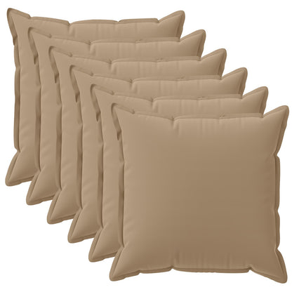 Cushion Cover 6 pcs HOUTEN Taupe 35 x 35 cm Polyester