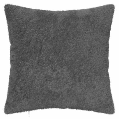 Cushion Cover 6 pcs HOUTEN Dark Grey 35 x 35 cm Faux Rabbit Fur