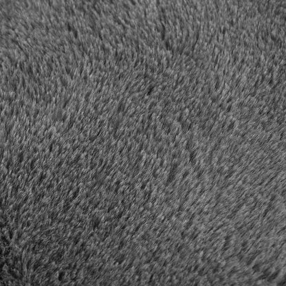 Cushion Cover 6 pcs HOUTEN Dark Grey 35 x 35 cm Faux Rabbit Fur