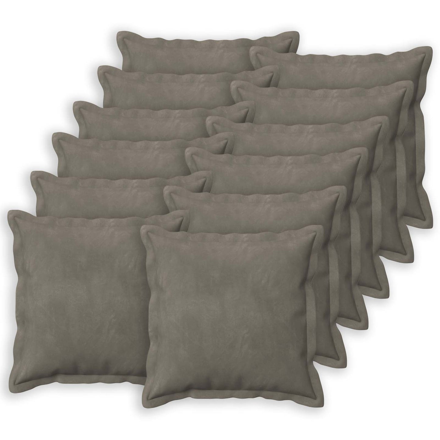 Cushion Cover 12 pcs HOUTEN Light Grey 40 x 40 cm Velvet