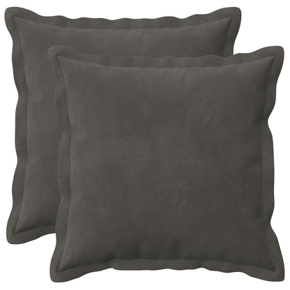 Cushion Cover 2 pcs HOUTEN Dark Grey 40 x 40 cm Velvet