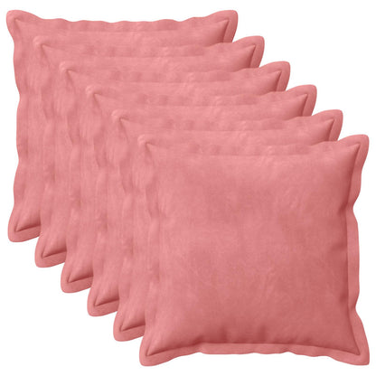 Cushion Cover 6 pcs HOUTEN Pink 40 x 40 cm Velvet