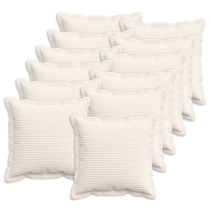 Cushion Cover 12 pcs HOUTEN Cream 40 x 40 cm Corduroy