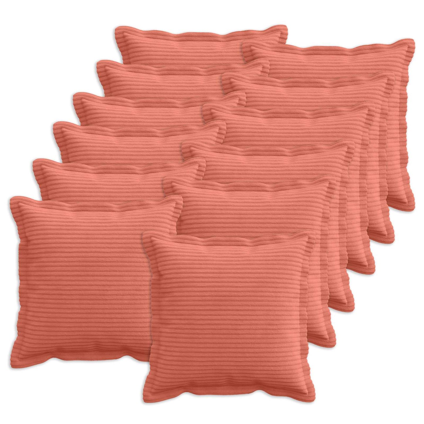Cushion Cover 12 pcs HOUTEN Red Orange 40 x 40 cm Corduroy