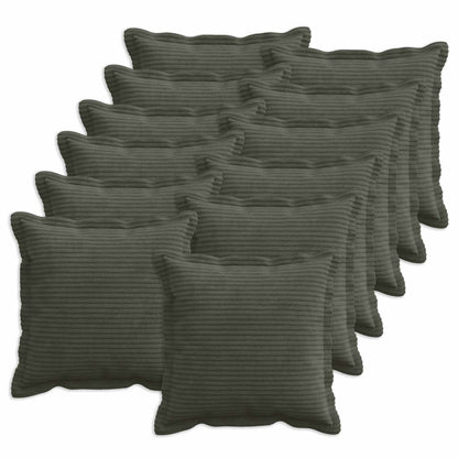 Cushion Cover 12 pcs HOUTEN Anthracite 40 x 40 cm Corduroy