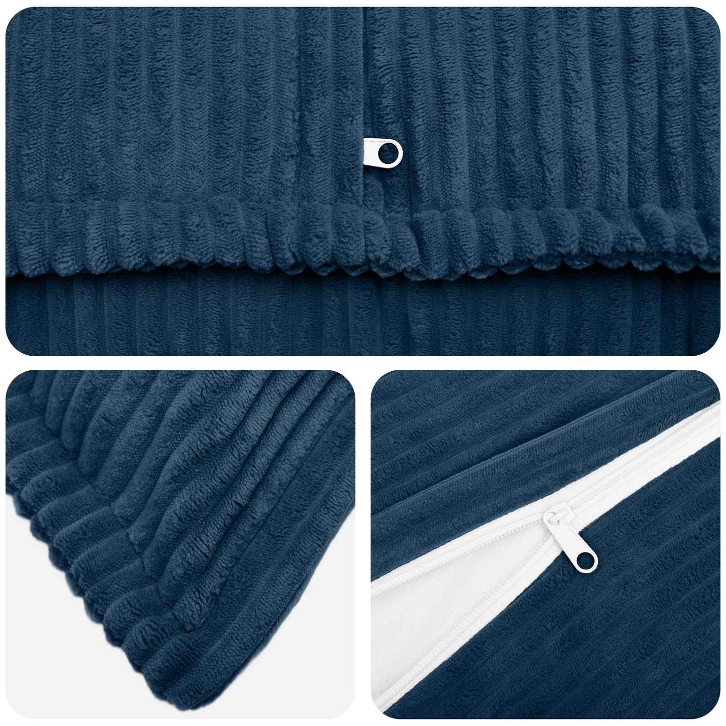 Cushion Cover 12 pcs HOUTEN Navy Blue 40 x 40 cm Corduroy