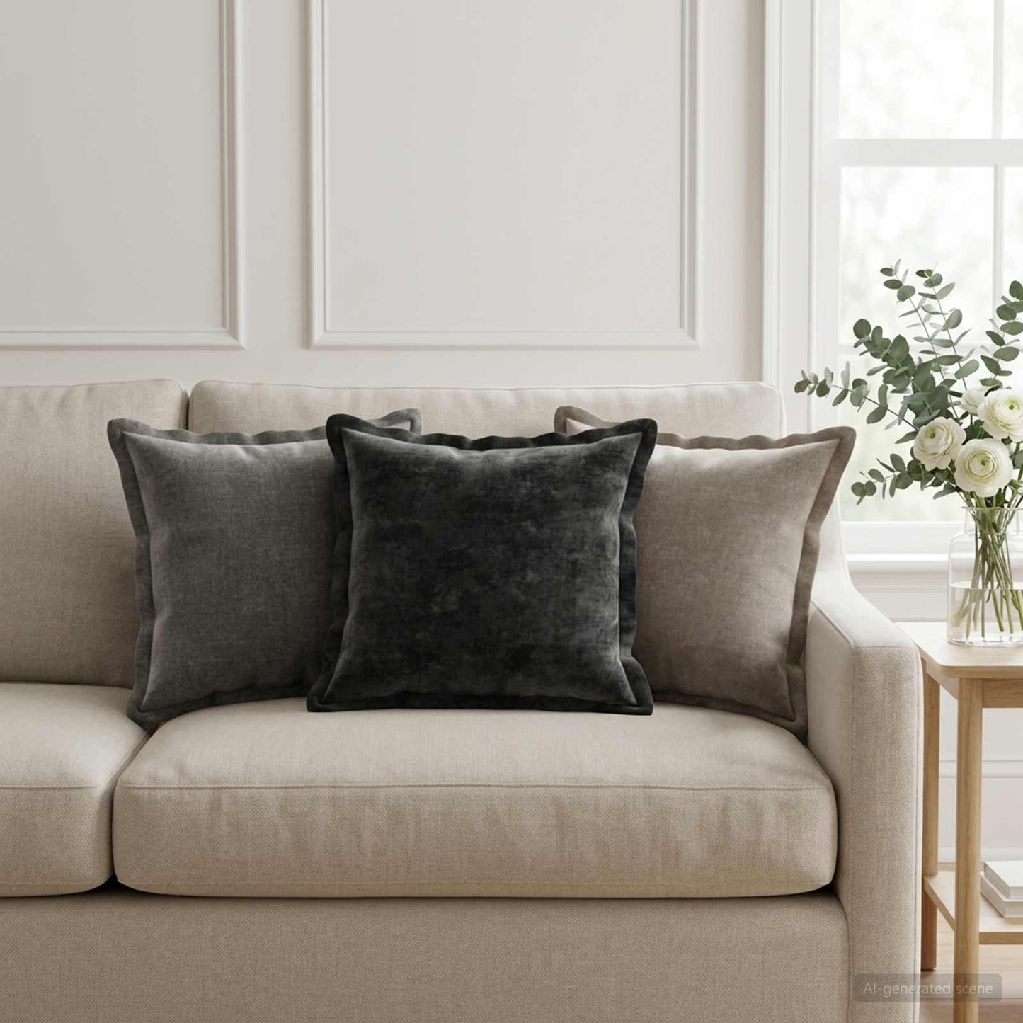 Cushion Cover 6 pcs HOUTEN Anthracite 40 x 40 cm