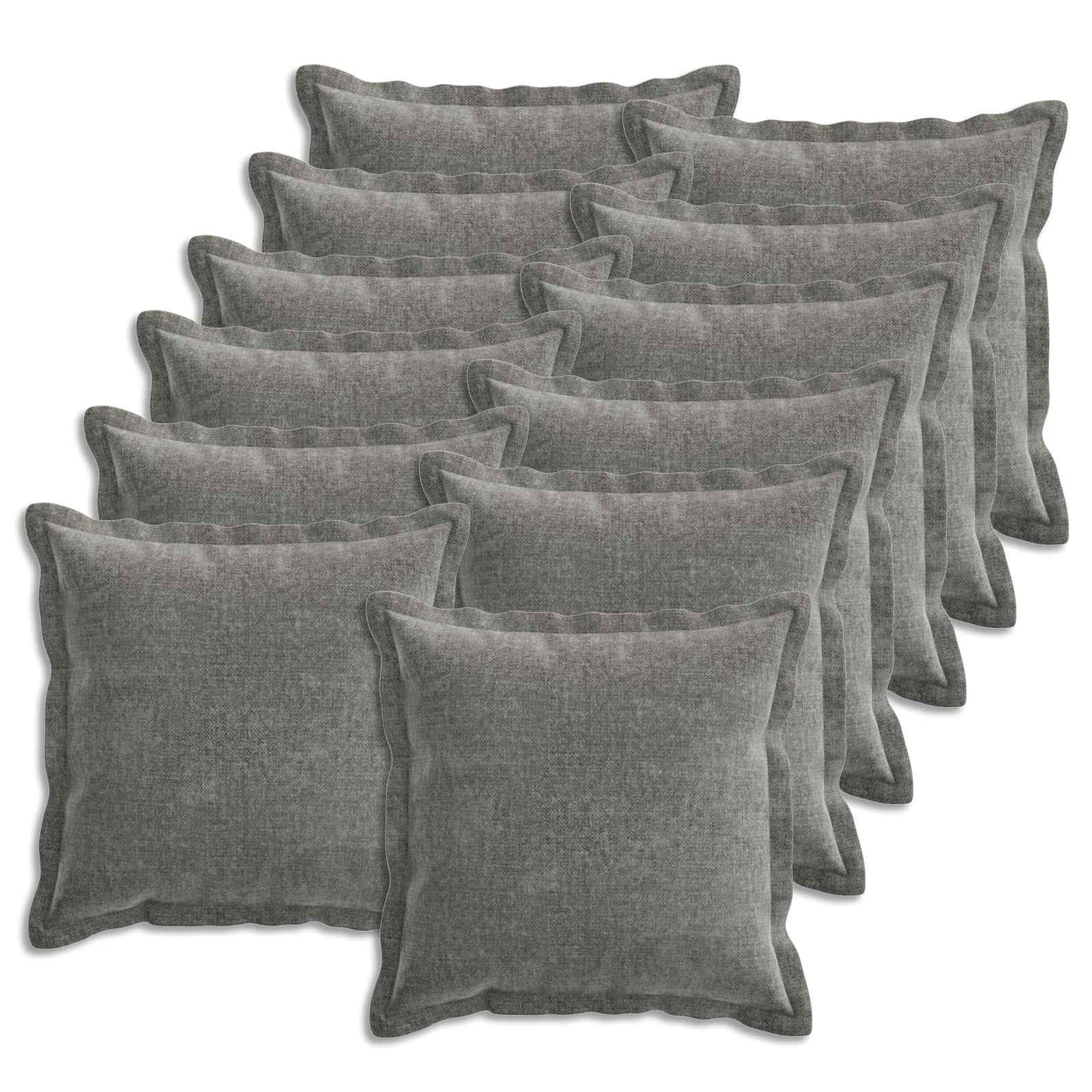 Cushion Cover 12 pcs HOUTEN Dark Grey 40 x 40 cm