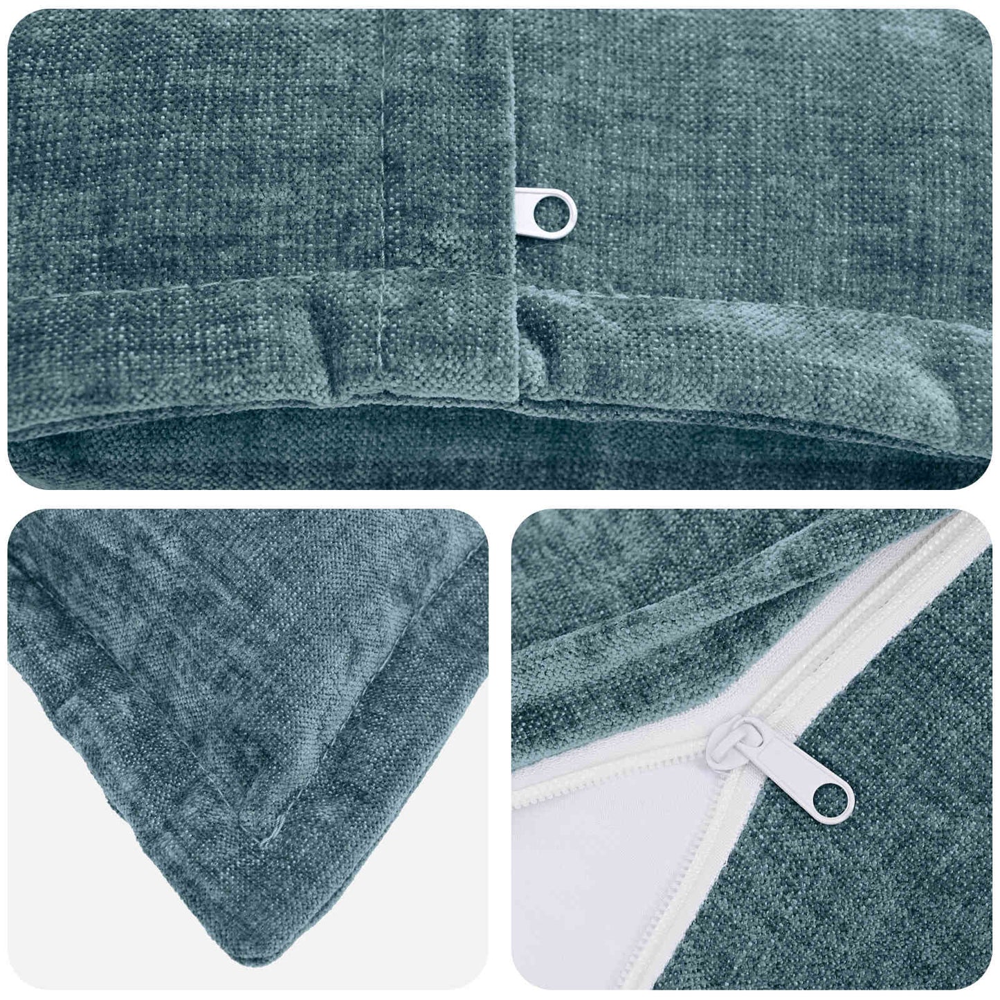 Cushion Cover 6 pcs HOUTEN Blue 40 x 40 cm Chenille Fabric