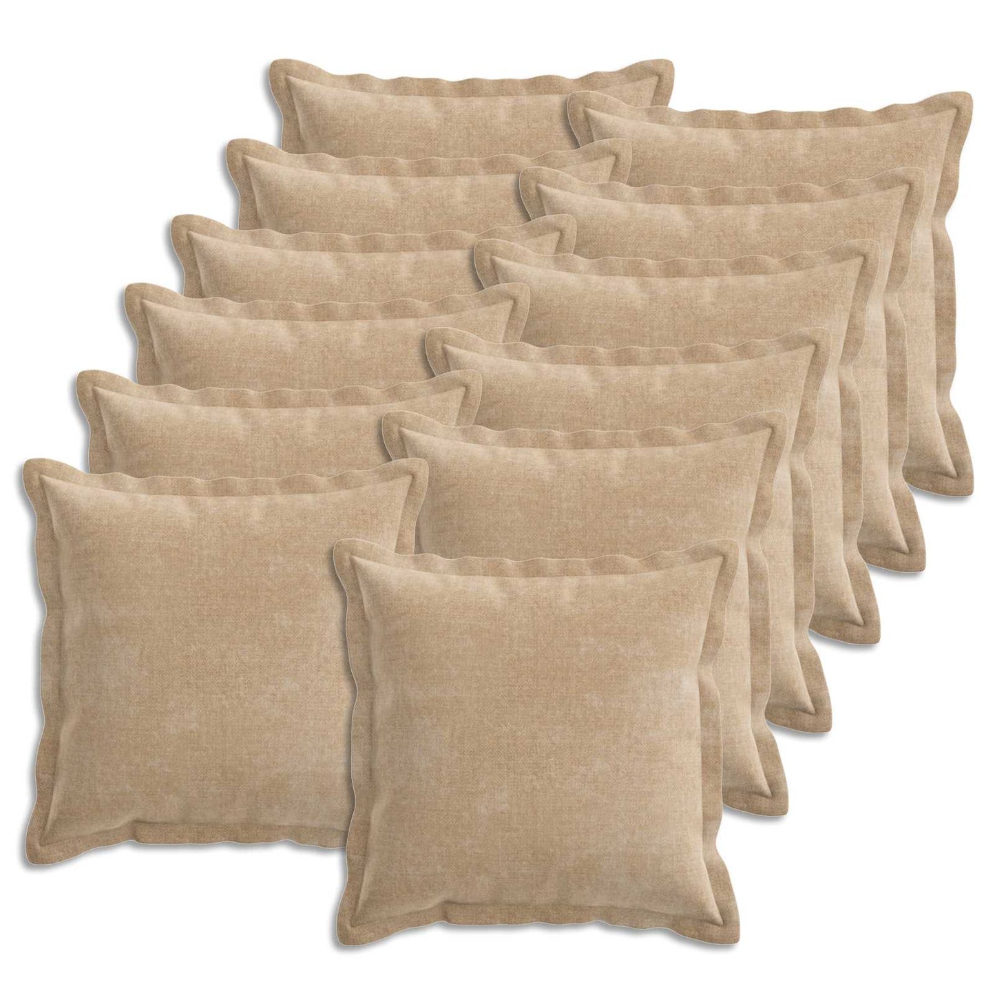 Cushion Cover 12 pcs HOUTEN Taupe 40 x 40 cm Chenille Fabric