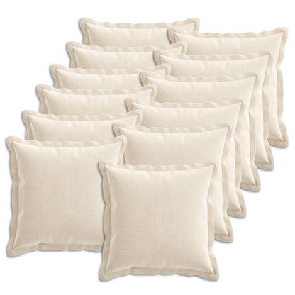 Cushion Cover 12 pcs HOUTEN Cream 40 x 40 cm Chenille Fabric