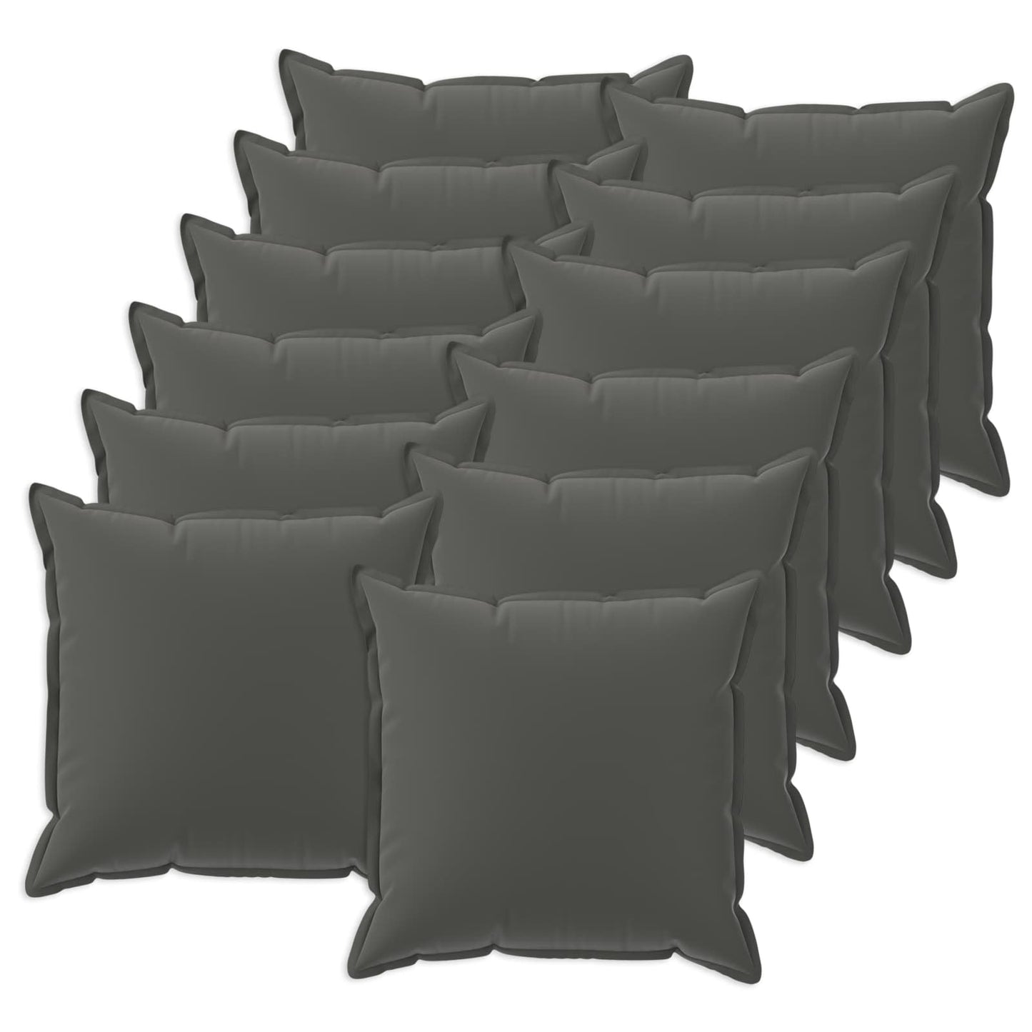Cushion Cover 12 pcs HOUTEN Anthracite 40 x 40 cm Polyester