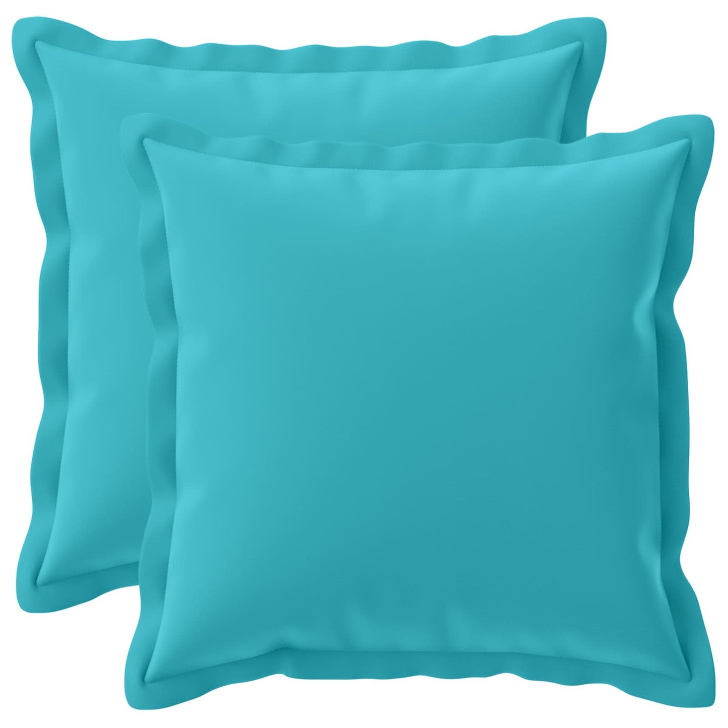 Cushion Cover 2 pcs HOUTEN Turquoise 40 x 40 cm Polyester