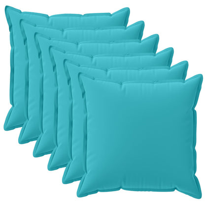 Cushion Cover 6 pcs HOUTEN Turquoise 40 x 40 cm Polyester