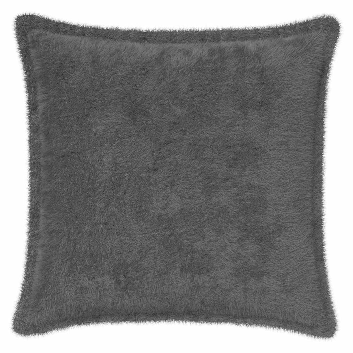 Cushion Cover 2 pcs HOUTEN Dark Grey 40 x 40 cm Faux Rabbit Fur