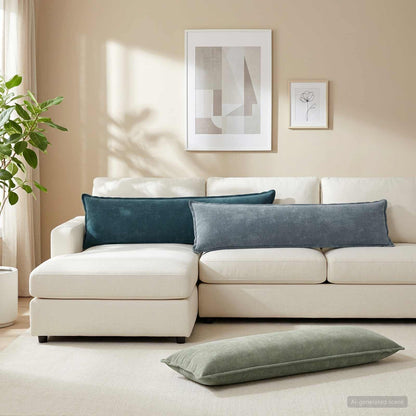Cushion Cover 2 pcs HOUTEN Green 40 x 145 cm Chenille Fabric