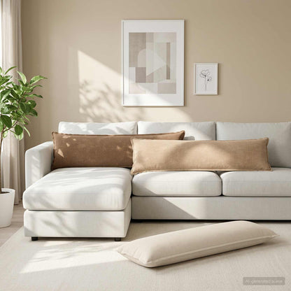 Cushion Cover 2 pcs HOUTEN Brown 40 x 145 cm Chenille Fabric