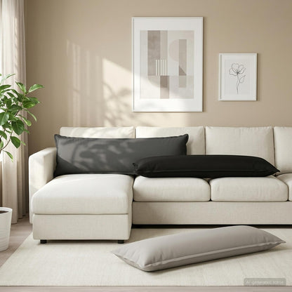 Cushion with Pillow HOUTEN 2 pcs Black Polyester