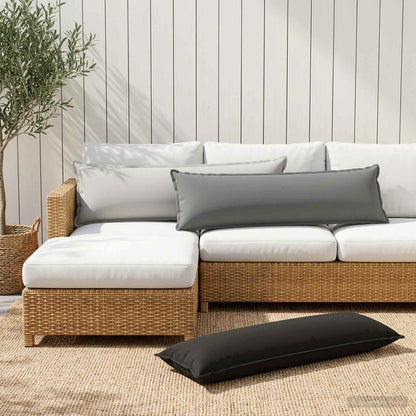 Cushion Cover 2 pcs HOUTEN Grey 40 x 145 cm Polyester