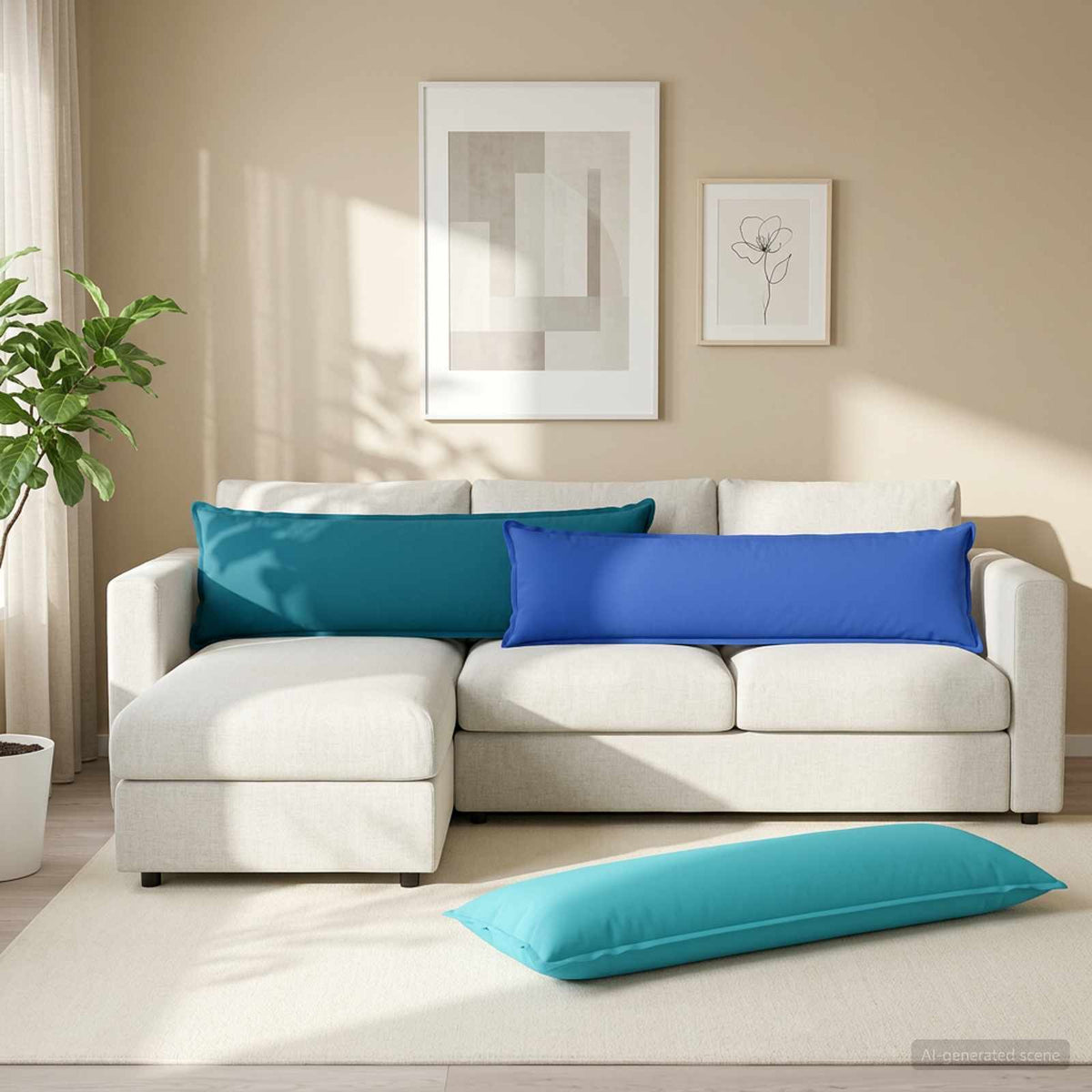 Cushion with Pillow HOUTEN 2 pcs Light Blue Polyester