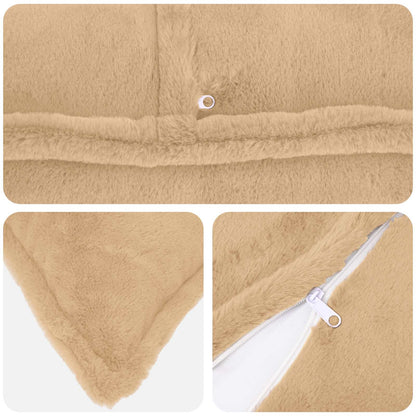 Cushion Cover HOUTEN Cream 40 x 145 cm Faux Rabbit Fur