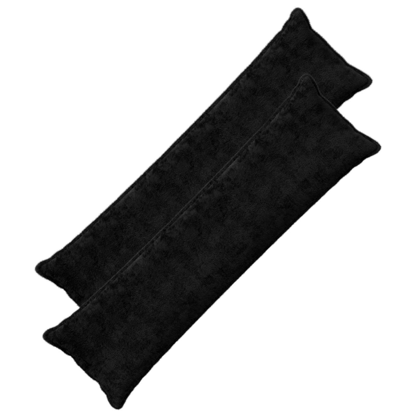 Cushion Cover 2 pcs HOUTEN Black 40 x 145 cm Faux Rabbit Fur