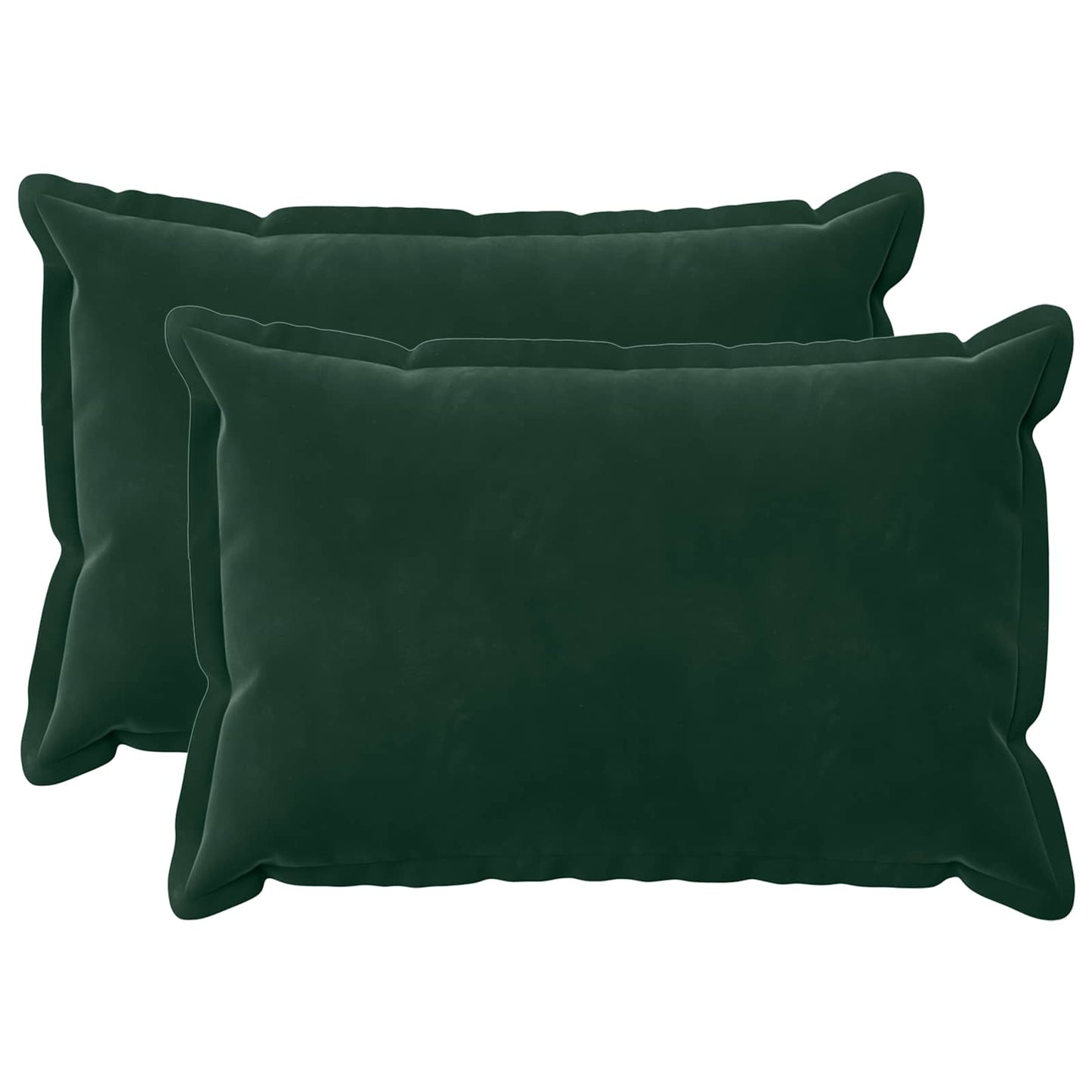 Cushion Cover 2 pcs HOUTEN Dark Green 40 x 60 cm Velvet