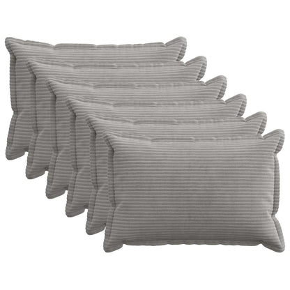 Cushion Cover 6 pcs HOUTEN Light Grey 40 x 60 cm Corduroy