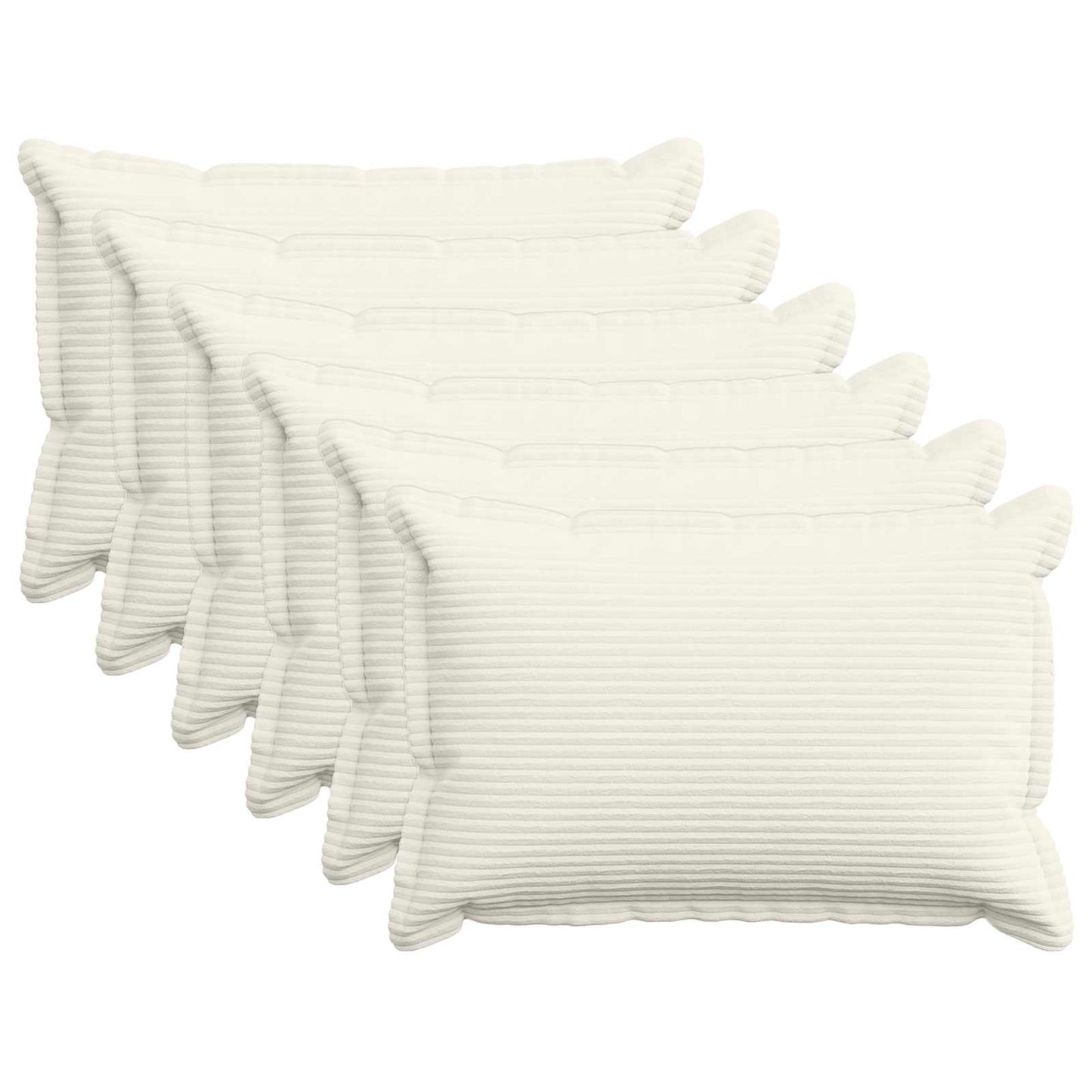 Cushion Cover 6 pcs HOUTEN Cream 40 x 60 cm Corduroy