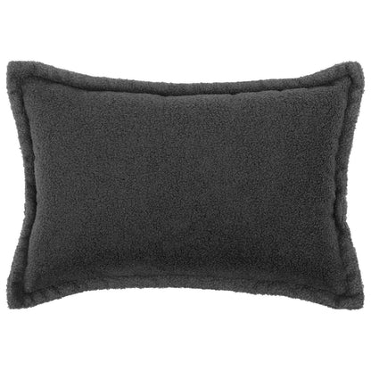 Cushion Cover 6 pcs HOUTEN Dark Grey 40 x 60 cm Bouclé