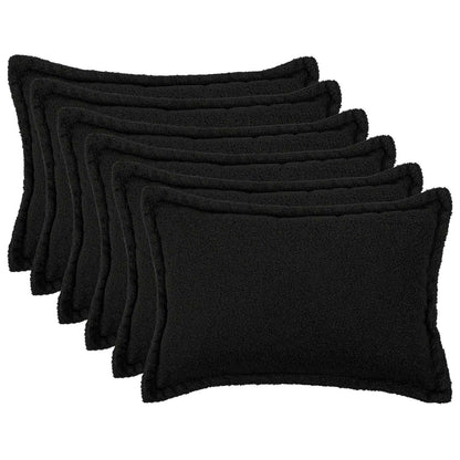 Cushion Cover 6 pcs HOUTEN Black 40 x 60 cm Bouclé