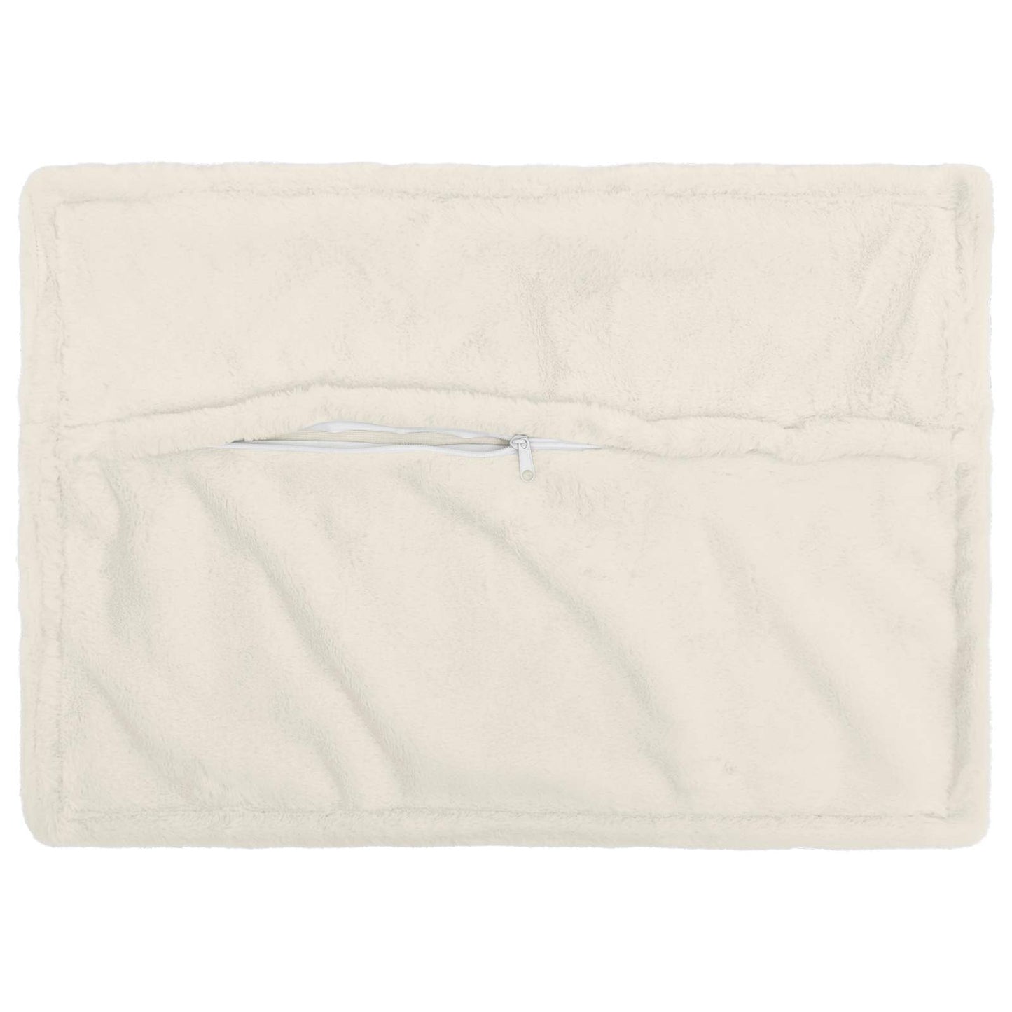 Cushion Cover 6 pcs HOUTEN White 40 x 60 cm Faux Rabbit Fur