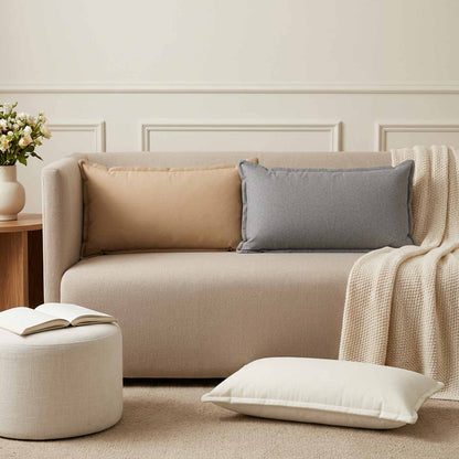 Throw Pillow 12 pcs HOUTEN Cloud Grey 40 x 80 cm Faux Linen