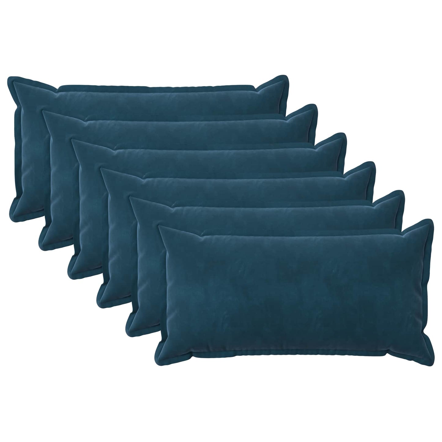 Cushion Cover 6 pcs HOUTEN Blue 40 x 70 cm Velvet