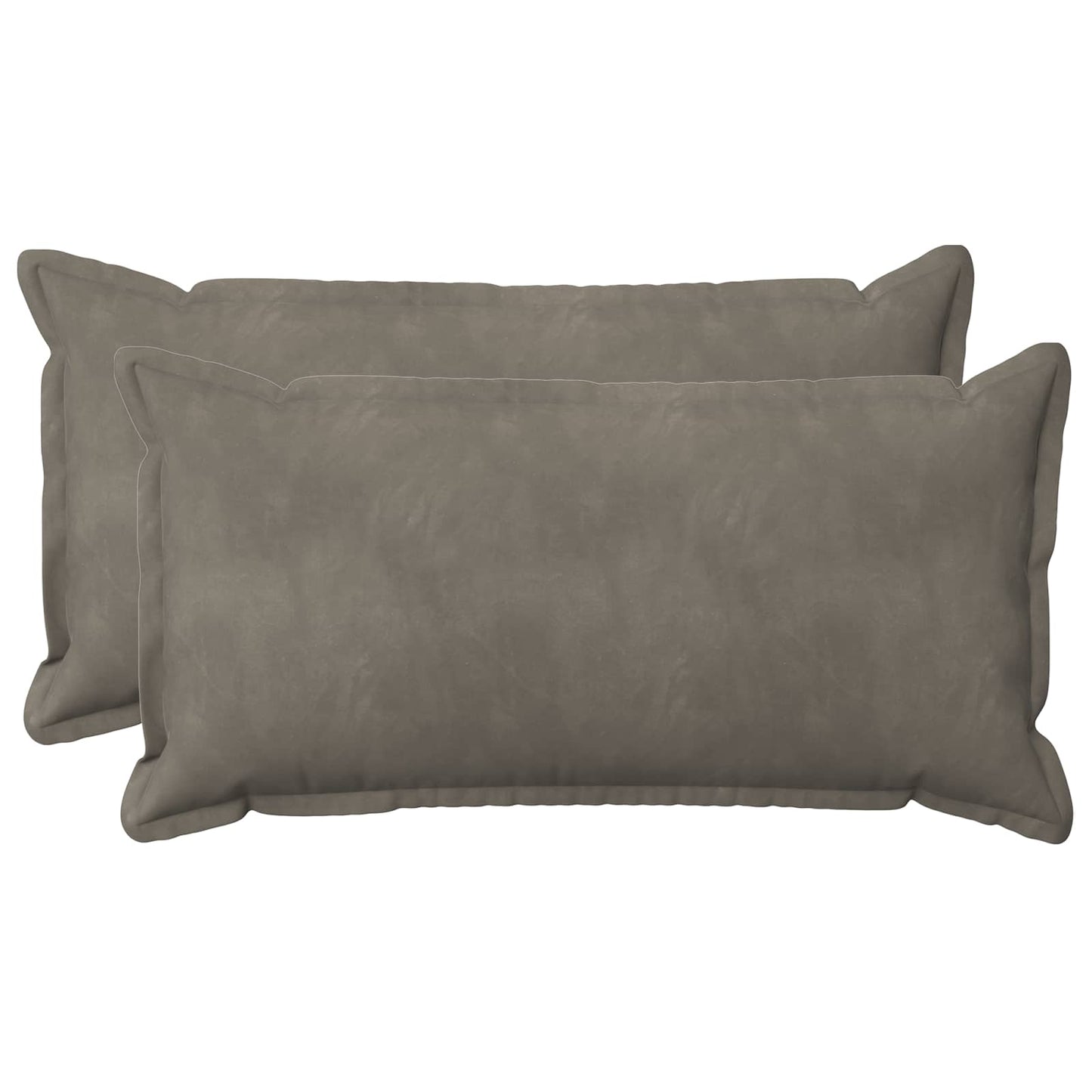 Cushion Cover 2 pcs HOUTEN Light Grey 40 x 70 cm Velvet