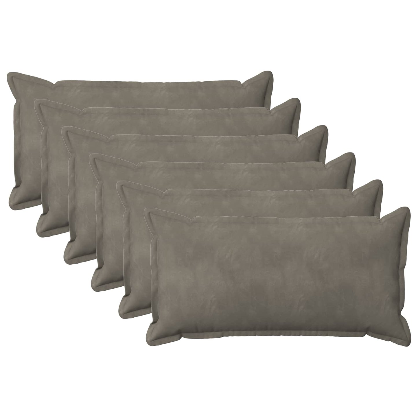 Cushion Cover 6 pcs HOUTEN Light Grey 40 x 70 cm Velvet