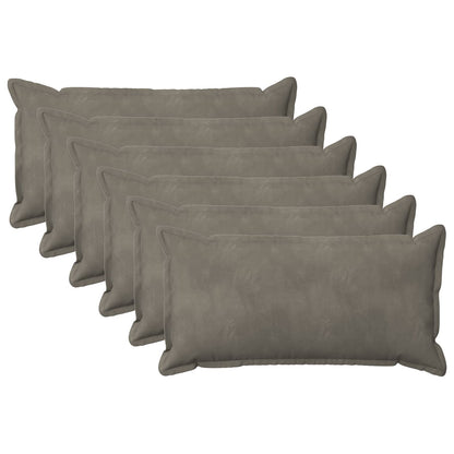 Cushion Cover 6 pcs HOUTEN Light Grey 40 x 70 cm Velvet