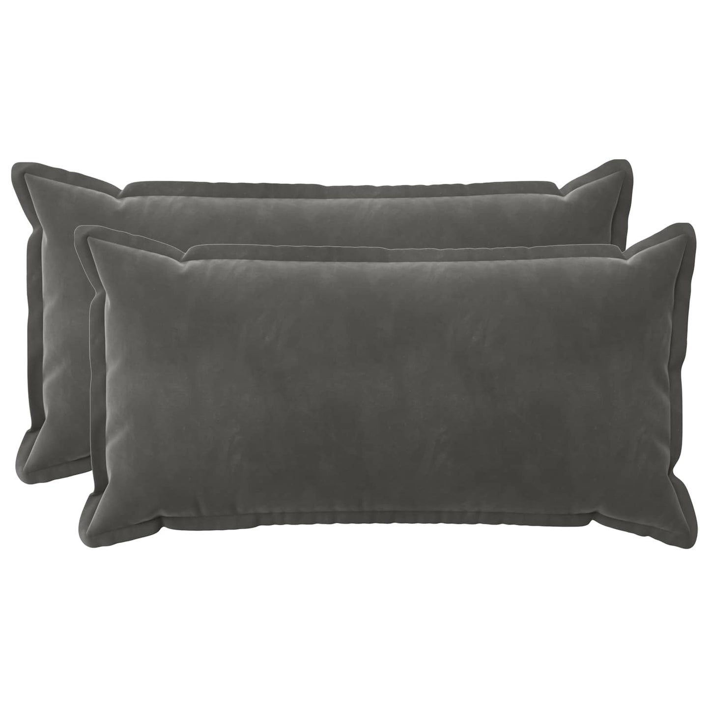 Cushion Cover 2 pcs HOUTEN Dark Grey 40 x 70 cm Velvet