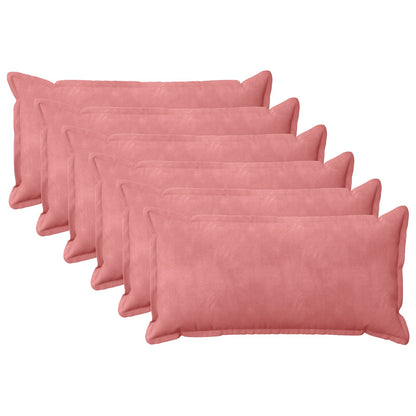 Cushion Cover 6 pcs HOUTEN Pink 40 x 70 cm Velvet