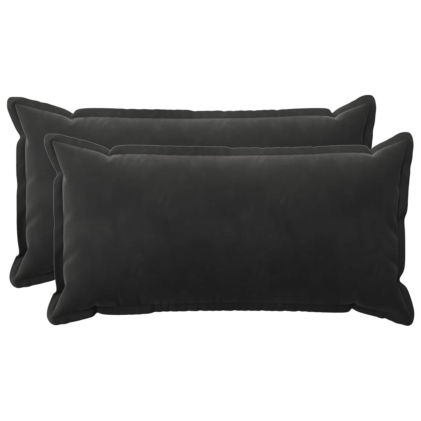Cushion Cover 2 pcs HOUTEN Black 40 x 70 cm Velvet