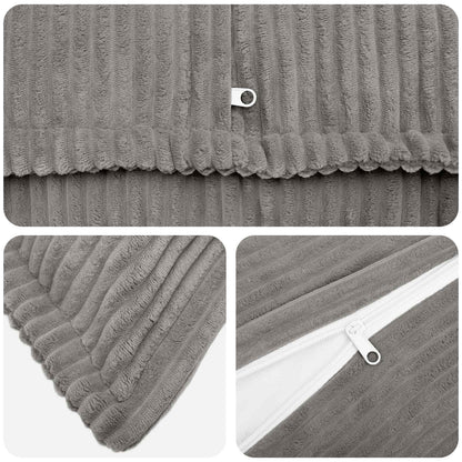 Cushion Cover 6 pcs HOUTEN Light Grey 40 x 70 cm Corduroy