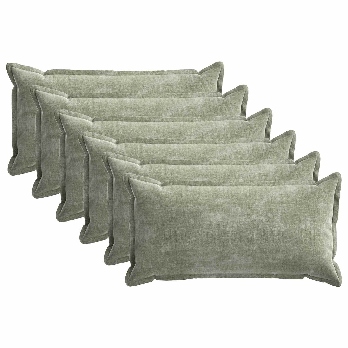 Cushion Cover 6 pcs HOUTEN Green 40 x 70 cm Chenille Fabric